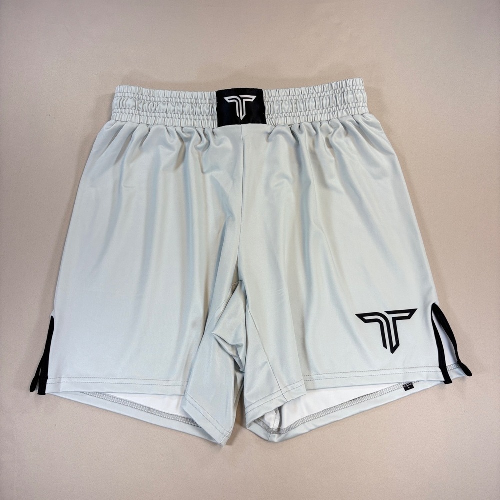 Takedown Wrestling Shorts Men Large 7" Gray White Athletic Training Gym Wresling
